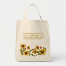 Tote - Solblommor Smile-citat med redigerbar text