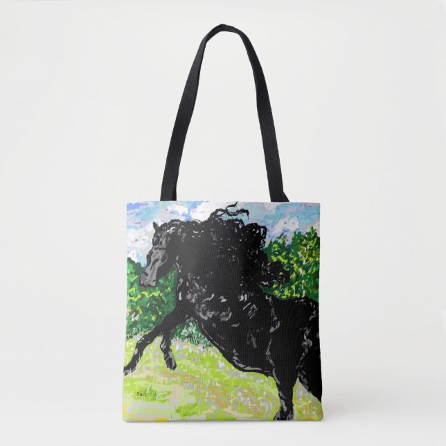 Tote: SVART STALLION Tygkasse (Framsida)