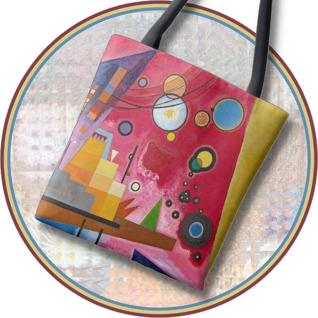 TOTE - "Tung Röd" - Abstrakt konstbild - Kandinsky Tygkasse (Abstract art entitled "Heavy Red" by Wasilly Kandinsky is featured on both sides of this Tote Bag.)