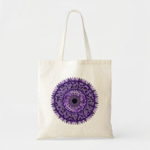 Tote-väska med lila mandala-utformning