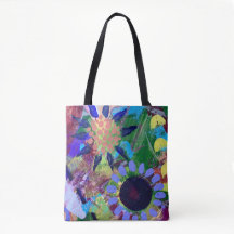 Tote väskor i abstrakt blommig design