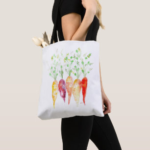 Tote - Watercolor Heirloom Carrots Tygkasse
