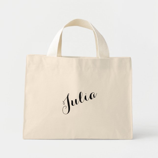 totebag med eget namn mini tygkasse (Framsidan)