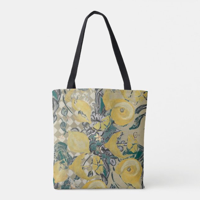 Totebag Shoppingväska Citron Tygkasse (Baksida)