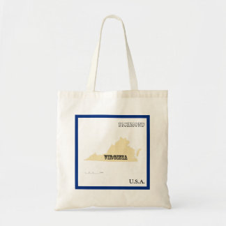 Totebag - Virginia delstatskarta med stad Tygkasse