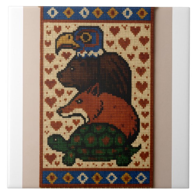 Totem Animal Pärlor Kakelplatta (Framsidan)