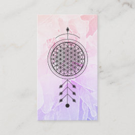 *~* Totem Flower of Life Pastel Blommigt Reiki Yog Visitkort