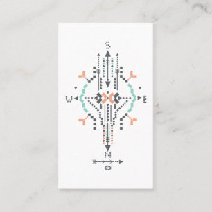 Totem för indier för *~*Boho Aztec stam- indian Visitkort