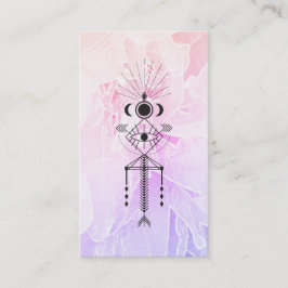*~* Totem Öga Måne Blommigt Astrology Reiki Yoga Visitkort
