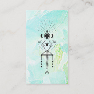 *~* Totem Öga Måne Blommigt Astrology Yoga Reiki Visitkort
