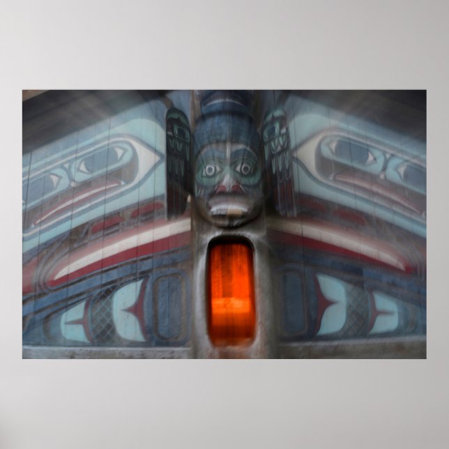 Totem Pole Abstrakt, Alaska Poster (Framsidan)