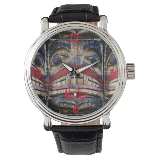 Totem Pole Ansikte Thunder_Cove Armbandsur (Framsida)