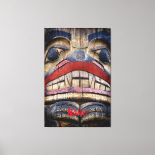Totem Pole Ansikte Thunder_Cove Canvastryck