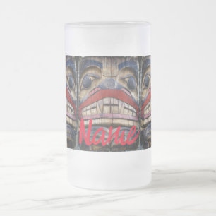 Totem Pole Ansikte Thunder_Cove Frostat Ölglas