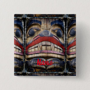 Totem Pole Ansikte Thunder_Cove Knapp