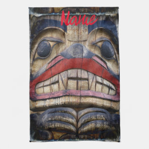 Totem Pole Ansikte Thunder_Cove Kökshandduk