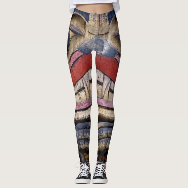 Totem Pole Ansikte Thunder_Cove Leggings (Framsida)