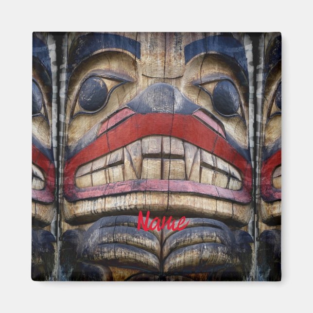 Totem Pole Ansikte Thunder_Cove Magnet (Framsidan)