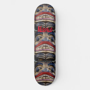 Totem Pole Ansikte Thunder_Cove Mini Skateboard Bräda 18,5 Cm