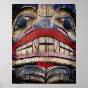 Totem Pole Ansikte Thunder_Cove Poster