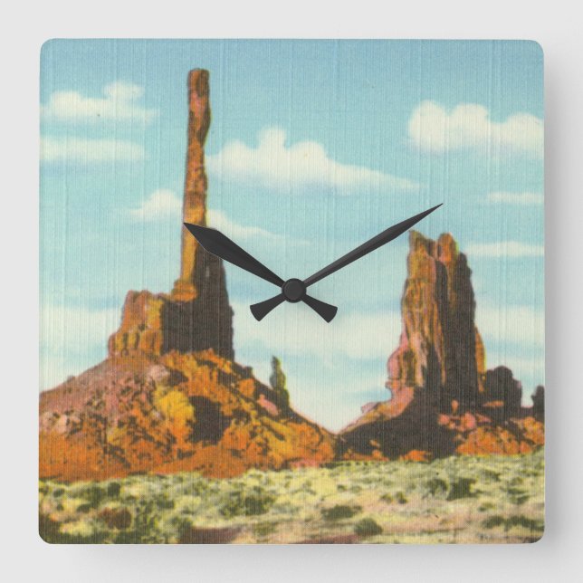 Totem Pole Fyrkantig Klocka (Framsida)