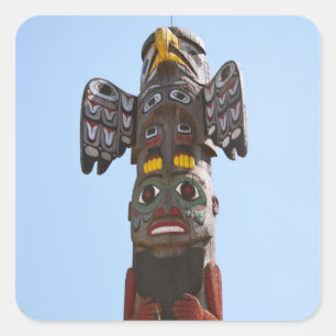 Totem Pole-klistermärke Fyrkantigt Klistermärke