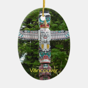 Totem Pole - Stanley parkerar, Vancouver Julgransprydnad Keramik