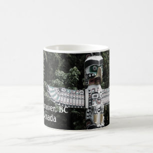 Totem-polen i Vancouver, BC Canada-kaffet mugg