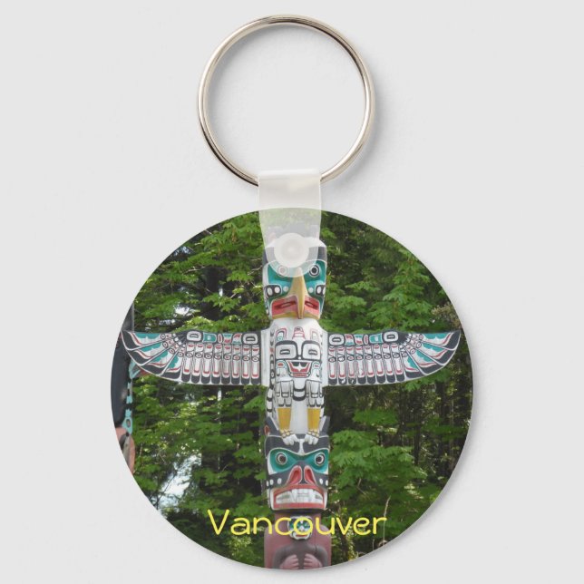 Totem Poles - Stanley Park, Vancouver Nyckelring (Framsida)