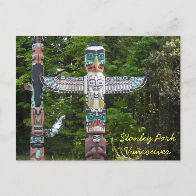Totem Poles - Stanley Park, Vancouver Vykort (Framsida)