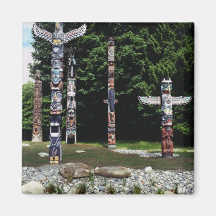 Totem poles, Vancouver, British Colombia Magnet