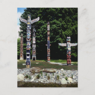 Totem poles, Vancouver, British Colombia Vykort