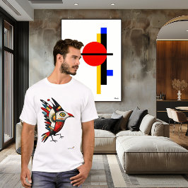 Totemisk Fågel – Abstrakt Tribal Symbol T Shirt