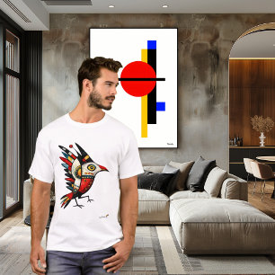 Totemisk Fågel – Abstrakt Tribal Symbol T Shirt