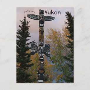 Totempåle i Yukon Kanada Vykort