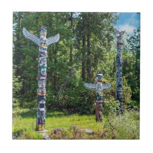 Totems in Stanley Park, Vancouver Canada Kakelplatta