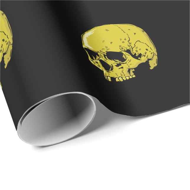 Totenkopf aus Gold Presentpapper (Rullad Hörn)