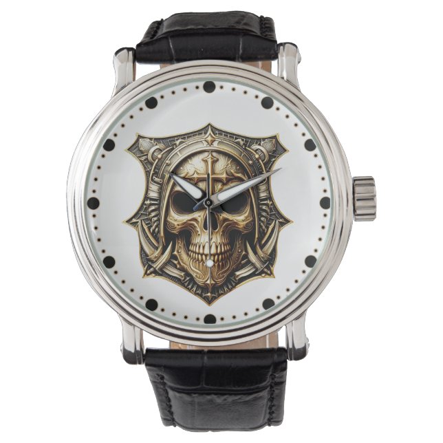 Totenkopf Deathmetal Metaldesign Armbandsur (Framsida)