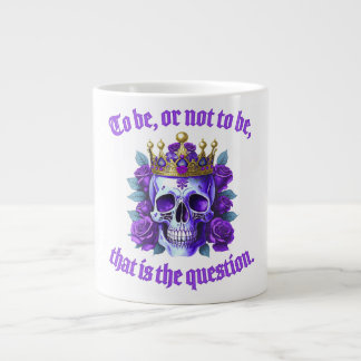 Totenkopf Geschenk Krone Rosen Spruch König Lila Jumbo Mugg