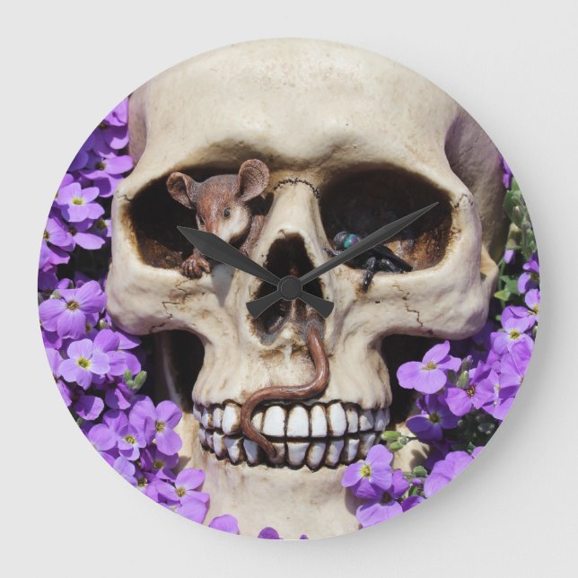 Totenkopf - Gothic / Wanduhr Stor Klocka (Framsida)