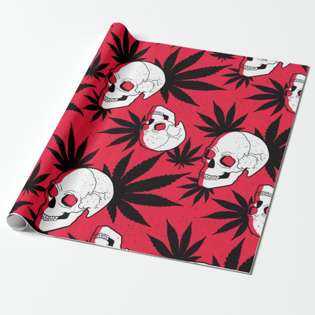Totenkopf Hanfblatt Presentpapper (Utrullad)