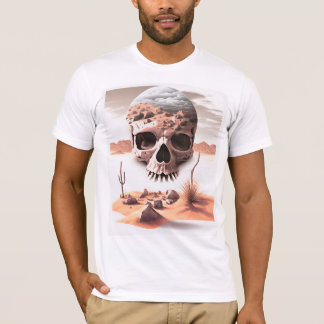 Totenkopf in der heissen Wüste Stoner Rock Motiv T Shirt