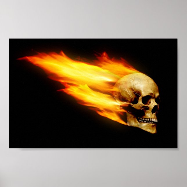 Totenkopf mit Flammen Poster (Framsidan)