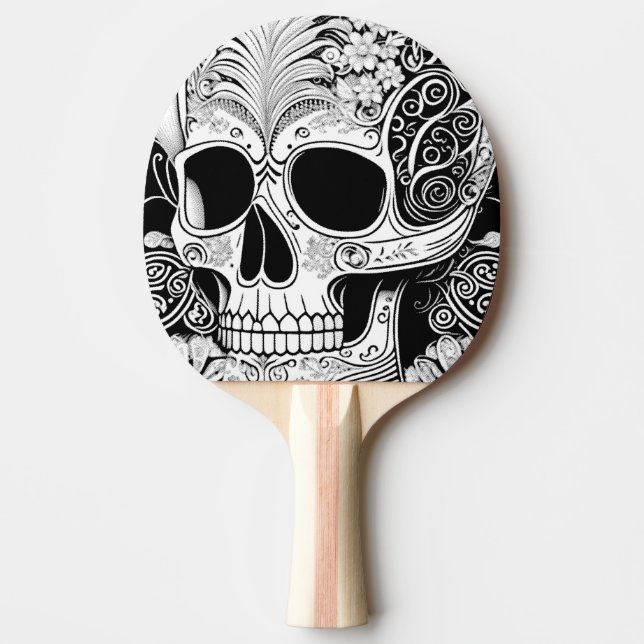 Totenkopf mit Ornamenten Pingisracket (Framsidan)