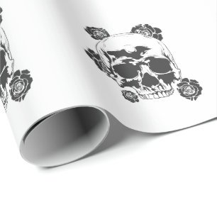 Totenkopf mit Rosen Tattoo Körperkunst Presentpapper