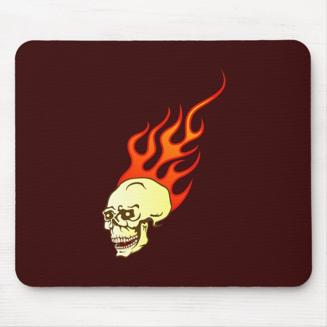 Totenkopf Schädel skull Flammen flames Musmatta (Framsidan)