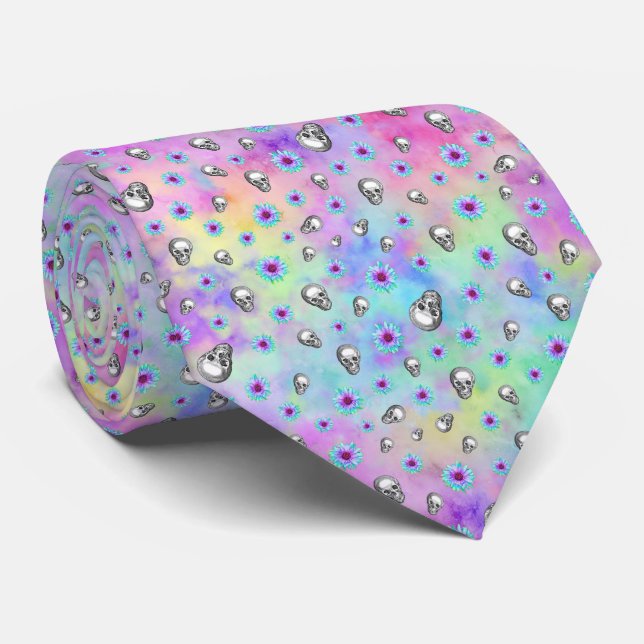 Totenköpfe und Regenbogen-Sonnenblumen Motiv 8 Slips (Rullad)