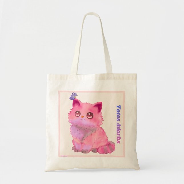 Totes Adorbs - Katt/Fjäril Tygkasse (Framsidan)