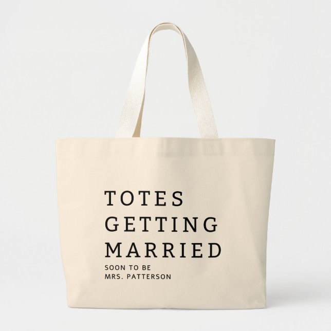 Totes Getting Married Brud Namn Bröllop Tote Väska (Framsidan)