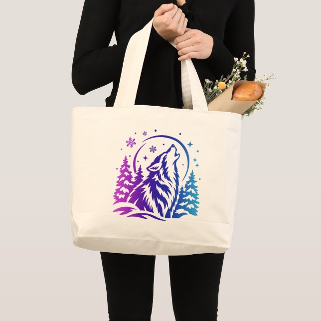 Toteväska med en varg jumbo tygkasse (Framsida (produkt))